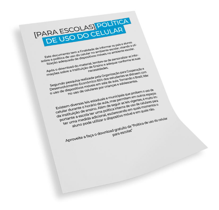 Foto da política de uso do celular